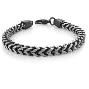 Italgem, Steel, Black and Silver Men’s Chain Bracelet